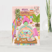 Gelukkige Verjaardag Relax Vrouw Bloemen Moeder Me Kaart (Voorkant)