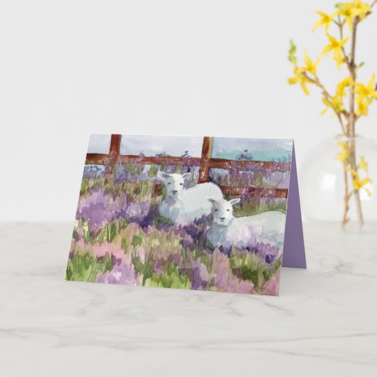 Gelukkige Verjaardag Religieuze zegeningen Lammere Kaart (Gele Bloem)