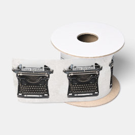 Gelukkige Verjaardag Retro Schrijfmachine Satijnen Lint