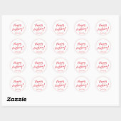 Gelukkige Verjaardag rode aangepaste script naam h Ronde Sticker (Vel)