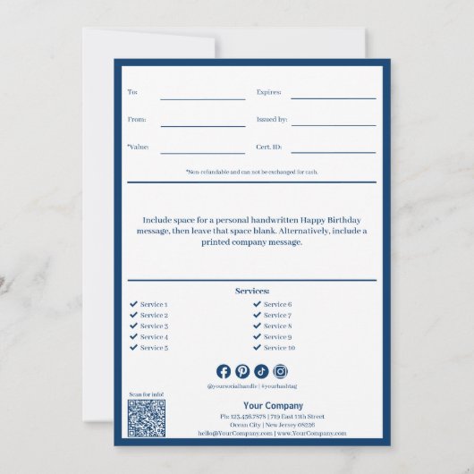 Gelukkige Verjaardag Rode Ballon Cadeaubon (Achterkant)