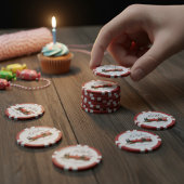 Gelukkige Verjaardag Rode trein Poker Chips