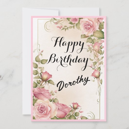 Gelukkige verjaardag romantische uitnodiging (Voorkant)