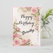 Gelukkige verjaardag romantische uitnodiging (Staand voorkant)