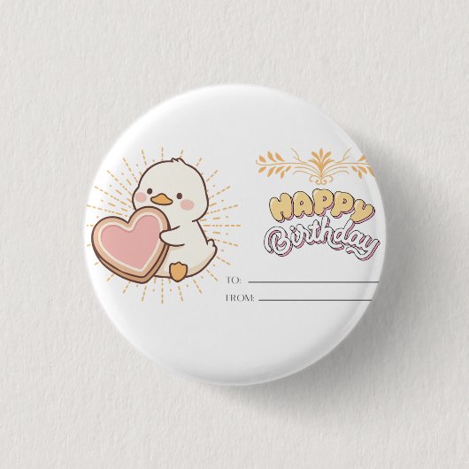 GELUKKIGE VERJAARDAG RONDE BUTTON 3,2 CM (Voorkant)