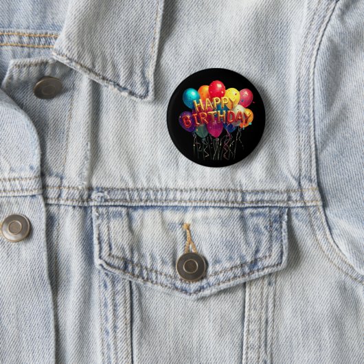 GELUKKIGE VERJAARDAG RONDE BUTTON 5,7 CM (In situ)