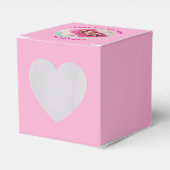 Gelukkige Verjaardag Ronde Foto Roze Bedankdoosjes (Voorkant Zijde)