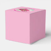 Gelukkige Verjaardag Ronde Foto Roze Bedankdoosjes (Achterkant)