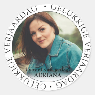 gelukkige verjaardag ronde sticker