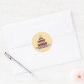 Gelukkige verjaardag ronde sticker (Envelop)