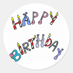 gelukkige verjaardag! ronde sticker