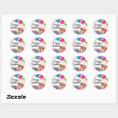 gelukkige verjaardag ronde sticker (Vel)