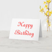 Gelukkige verjaardag. Rood en wit. Aangepast Kaart (Gele Bloem)