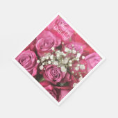 Gelukkige Verjaardag Rose Bouquet Servet (Hoek)