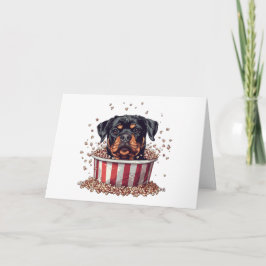 Gelukkige Verjaardag Rottweiler Dog Film Popcorn B Kaart