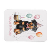 Gelukkige verjaardag Rottweiler hond Magneet (Horizontaal)
