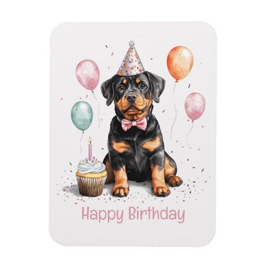Gelukkige verjaardag Rottweiler hond Magneet (Verticaal)