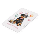 Gelukkige verjaardag Rottweiler hond Magneet (Linkerzijde)