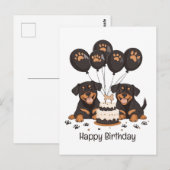 Gelukkige verjaardag Rottweiler honden Briefkaart (Voorkant / Achterkant)