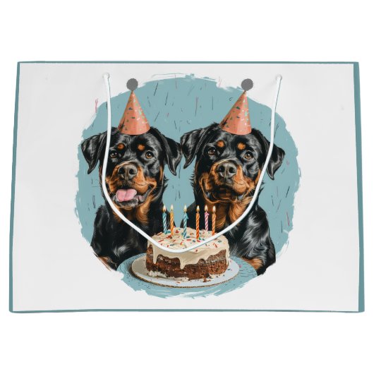 Gelukkige Verjaardag Rottweiler Honden Groot Cadeauzakje (Voorkant)