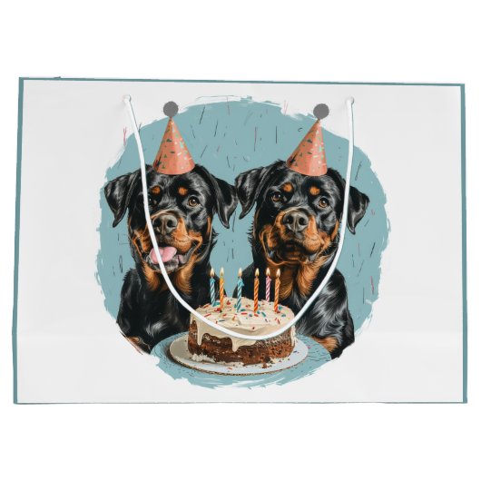 Gelukkige Verjaardag Rottweiler Honden Groot Cadeauzakje (Achterkant)