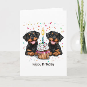 Gelukkige Verjaardag Rottweiler Honden Kaart