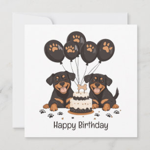 Gelukkige Verjaardag Rottweiler Honden Kaart