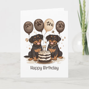 Gelukkige verjaardag Rottweiler honden Kaart