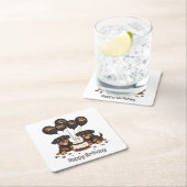 Gelukkige Verjaardag Rottweiler Honden Kartonnen Onderzetters (Insitu)