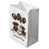 Gelukkige Verjaardag Rottweiler Honden Medium Cadeauzakje (Voorkant Gekanteld)