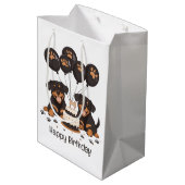 Gelukkige Verjaardag Rottweiler Honden Medium Cadeauzakje (Achterkant Gekanteld)