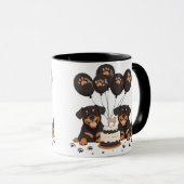 Gelukkige Verjaardag Rottweiler Honden Mok (Voorkant rechts)