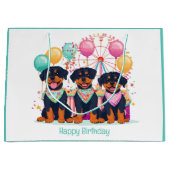 Gelukkige verjaardag Rottweiler Honden op een Carn Groot Cadeauzakje (Voorkant)