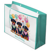 Gelukkige verjaardag Rottweiler Honden op een Carn Groot Cadeauzakje (Voorkant Gekanteld)