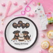 Gelukkige Verjaardag Rottweiler Honden Papieren Bordje (Feest)