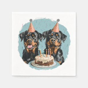 Gelukkige Verjaardag Rottweiler Honden Servet
