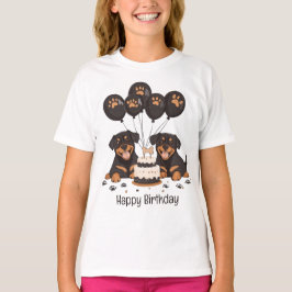Gelukkige Verjaardag Rottweiler Honden T-shirt