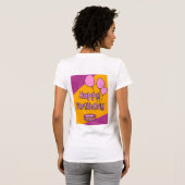 Gelukkige verjaardag roze ballonnen en taart ontwe t-shirt (Achterkant volledig)