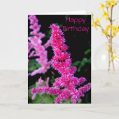 Gelukkige verjaardag - Roze bloemen Kaart (Gele Bloem)