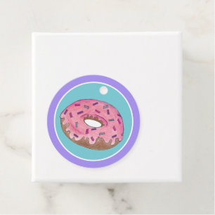 Gelukkige Verjaardag Roze Donut Doughnut Dag Meisj Bedankjes Labels