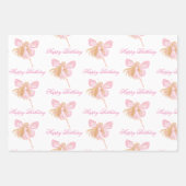 Gelukkige verjaardag roze fee patroon meisje schat inpakpapier vel (Voorkant 2)