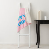 Gelukkige Verjaardag Roze Fleece Deken (In situ)