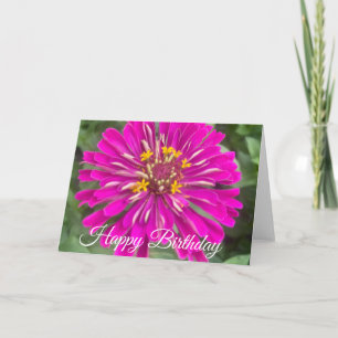 Gelukkige verjaardag Roze Gele Bloem Kaart