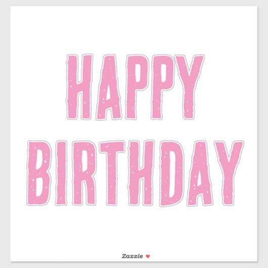 Gelukkige Verjaardag Roze Girly Custom Kleur 2025 Sticker (Vel)