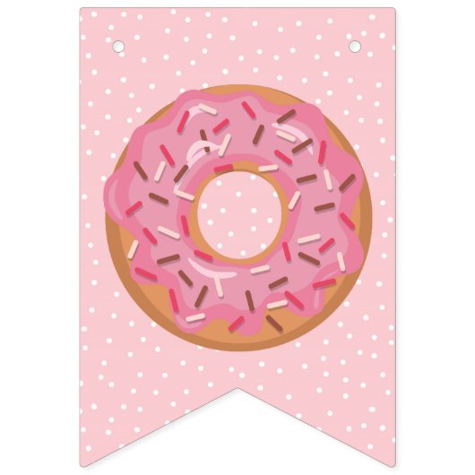 GELUKKIGE VERJAARDAG roze ijsdonuts liefste één pa Vlaggetjes (Eerste vlag)