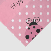 Gelukkige Verjaardag Roze Ladybug Polka Dot Tissue Tissuepapier (Detail)