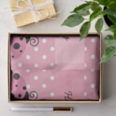 Gelukkige Verjaardag Roze Ladybug Polka Dot Tissue Tissuepapier (Geschenk)