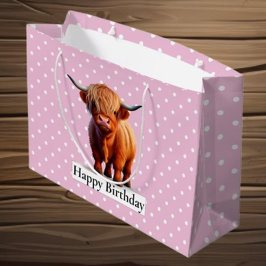 GELUKKIGE VERJAARDAG Roze Lang Haar Koe Groot Cadeauzakje