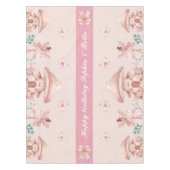 Gelukkige Verjaardag Roze Lint Meisjes Tweeling Ve Tafelkleed (Voorkant)