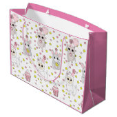 Gelukkige Verjaardag Roze Llama, Kittens en Muis Groot Cadeauzakje (Achterkant Gekanteld)